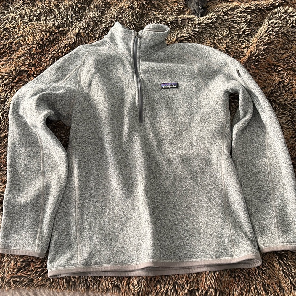Patagonia Better Sweater fleece 1/4 Zip Large Birch White Gray